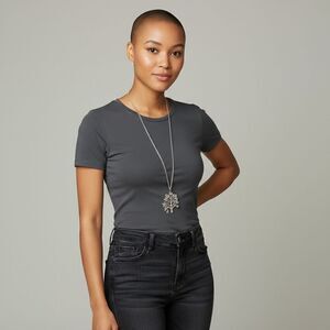 Oversize Silver Tree of Life Pendant Necklace with words Silver Costume Jewelry